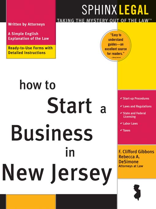 Title details for How to Start a Business in New Jersey by F. Clifford Gibbons - Available